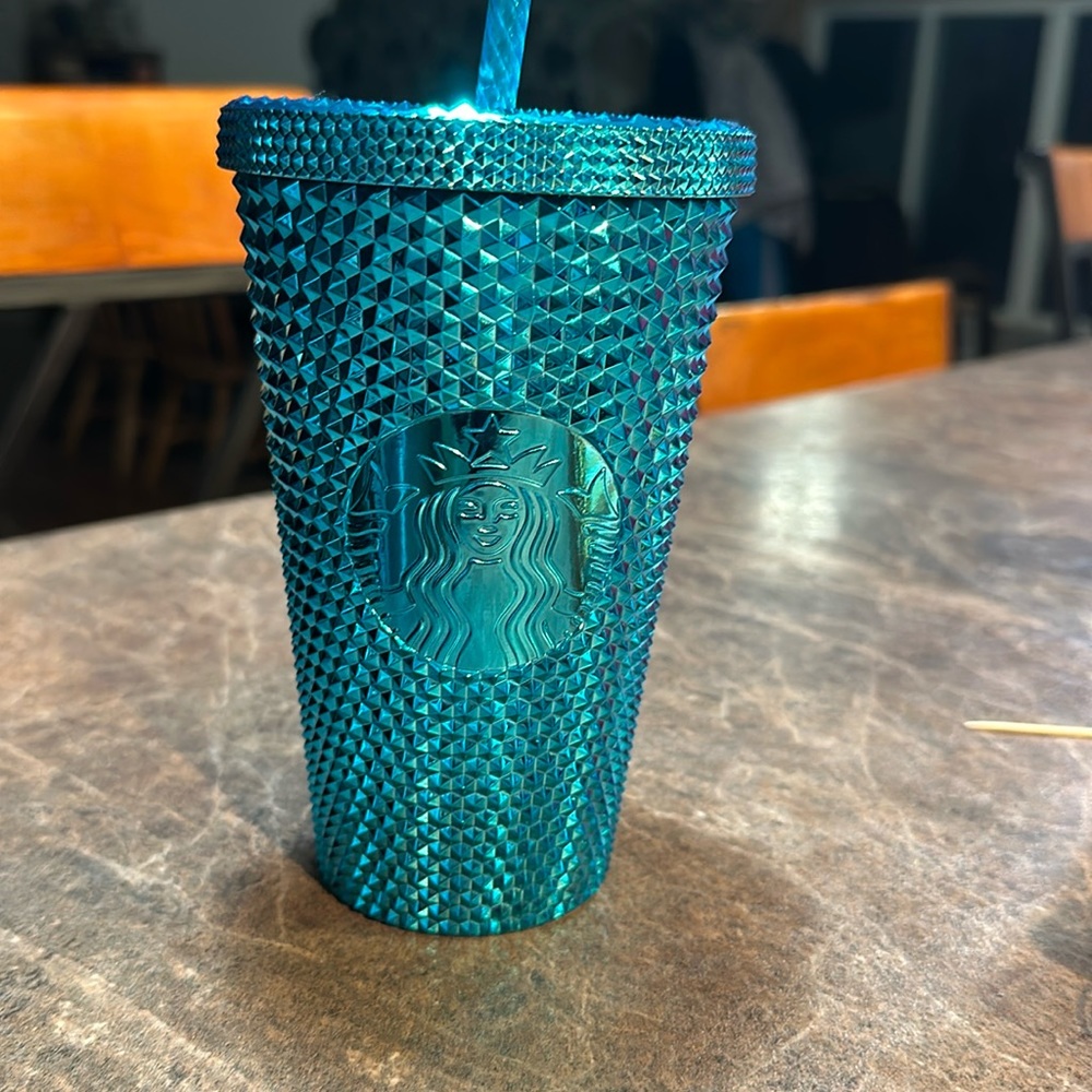 Starbucks metallic blue studded tumbler